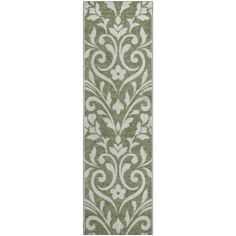 Premium Machine Washable Prisco Fern Rug, Runner 2'3" x 7'6"