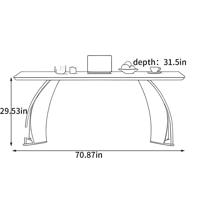 Table de salle à manger Stalbridge, H 29,53 po x L 70,87 po x l 31,5 po