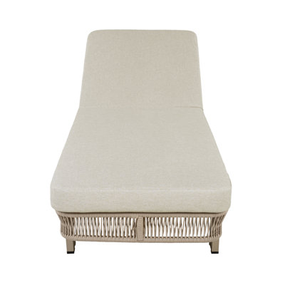 Chaise longue Bodhi en corde tissée avec dossier réglable et coussin hydrofuge