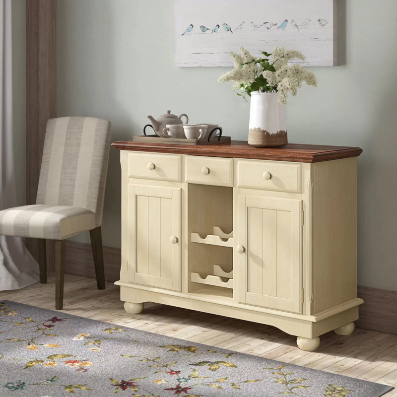 Buffet de service en bois Letizia Solie, Merlot / babeurre