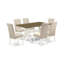 Ensemble de table de salle à manger 7 pièces moderne composé d'une table rectangulaire en bois avec pieds en X et 6 chaises Parson rembourrées-687026726-687026727-687026724