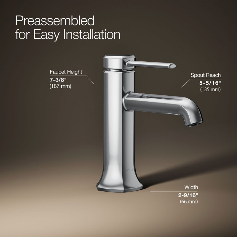 Occasion Single Hole Bathroom Faucet, Polished Chrome