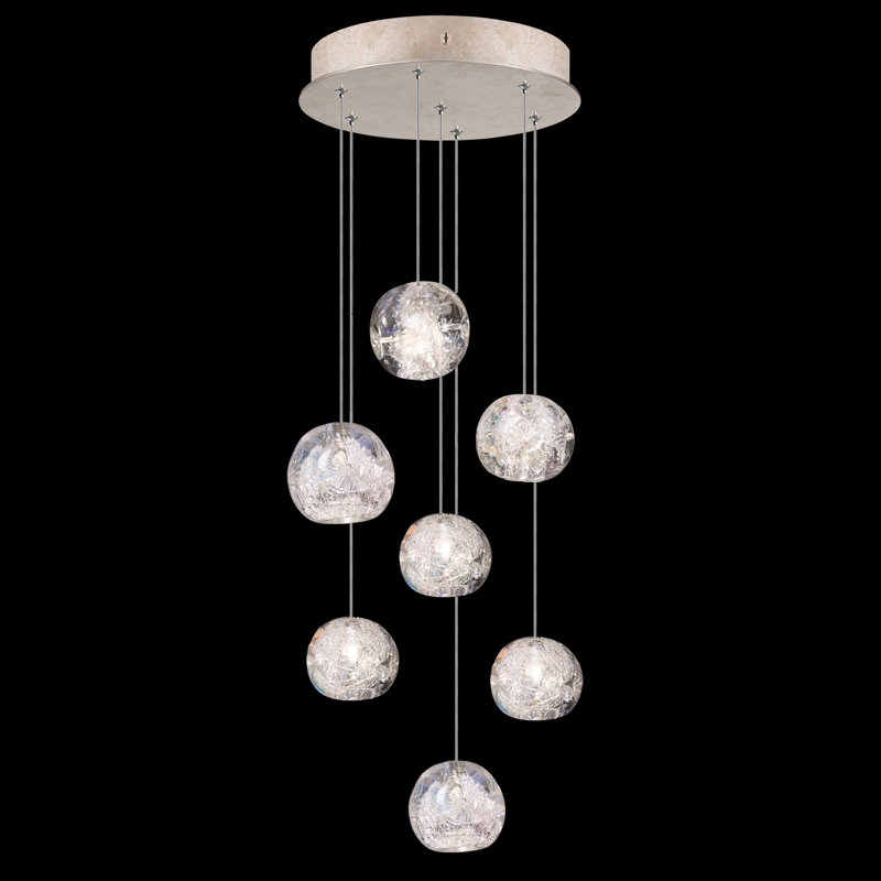 Nebula Essence 14" Gold Round Pendant with LED Lights