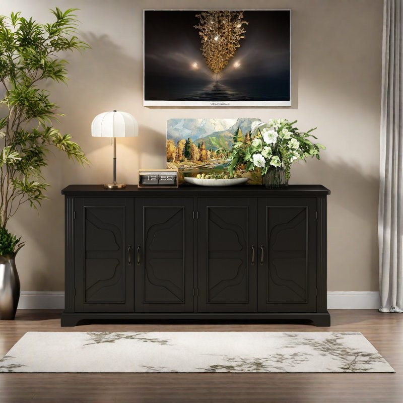  Buffet en bois , Noir