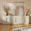 Ensemble de 3 buffets modulaires avec rangement et tablettes réglables, sable blanc