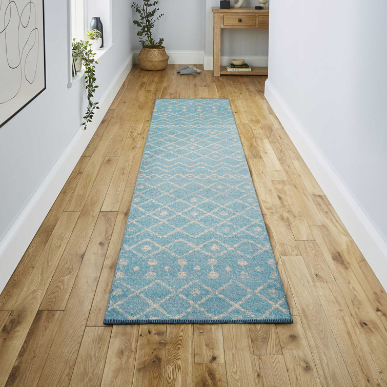Kemesha Moroccan Beni Souk Turquoise/Cream Rug