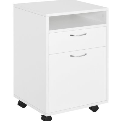 Rangement mobile avec classeur en bois