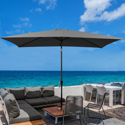 Parasol de marché rectangulaire inclinable 10 pi x 6 pi 5 po Le