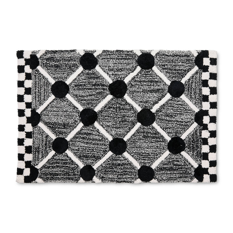 Lattice & Dot Bath Rug