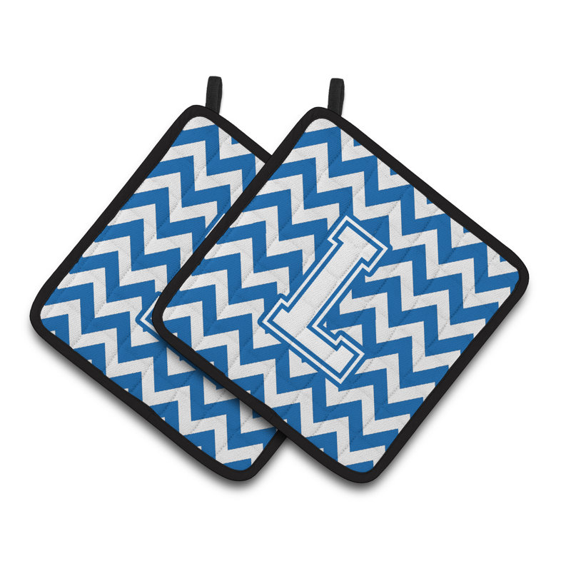 Poignée à chevrons, L, Blanc / bleu