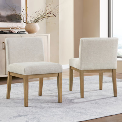 20.5" Wide Upholstered Low Back Armless Rubber Dining Chair