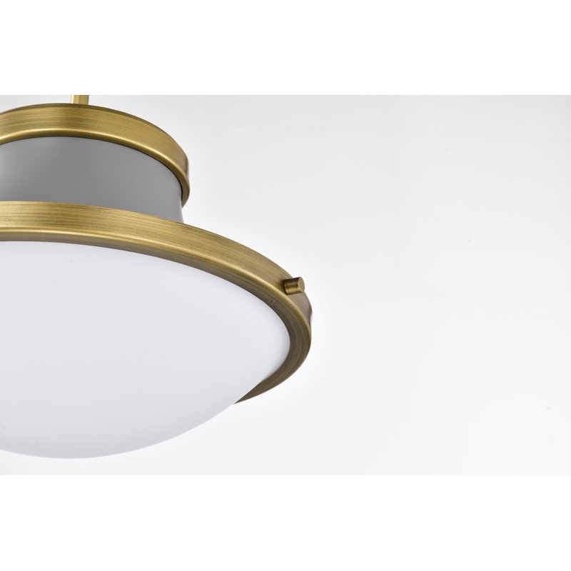Luminaire suspendu Vanek Schoolhouse, 50.13" H x 14" W x 14" D, Gris mat