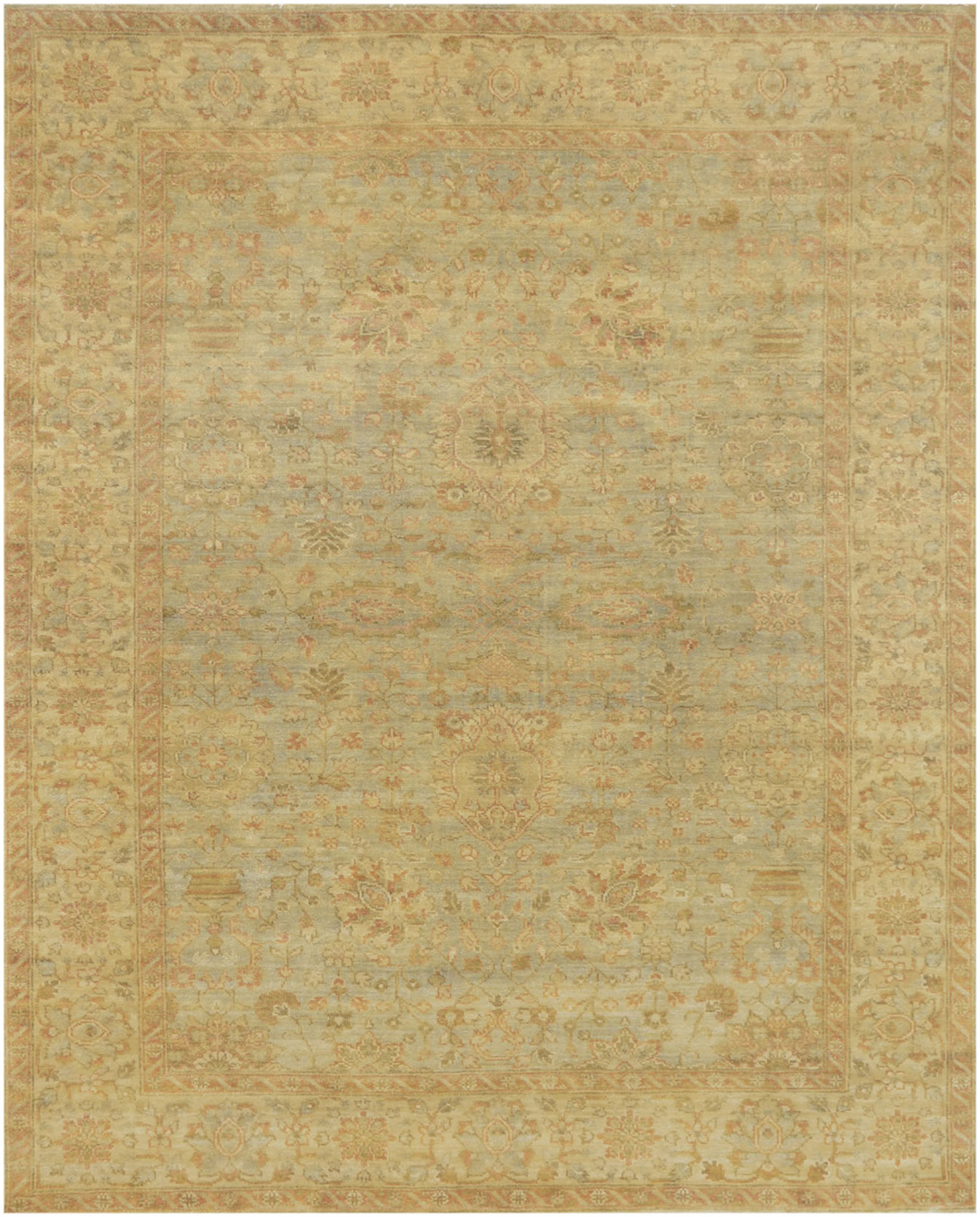 Mansour Wool Beige/Green Rug | Wayfair