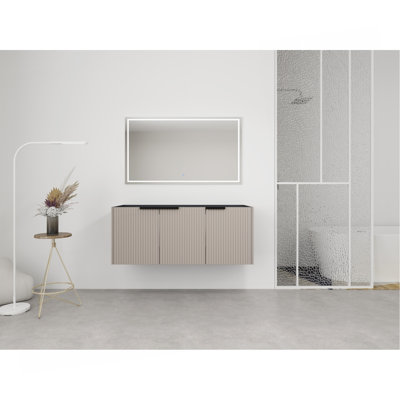 Ensemble de meuble-lavabo mural 48 po (46-7 / 8 po) et 3 portes à fermeture en douceur (sans le lavabo)