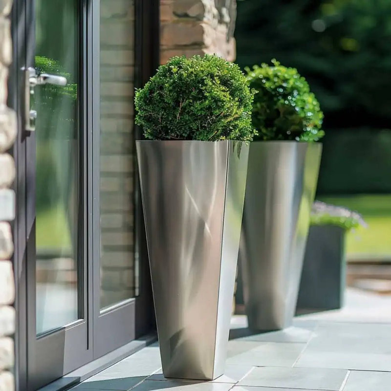 Benni Planter Box, 70cm H x 30cm W x 70cm D, Silver