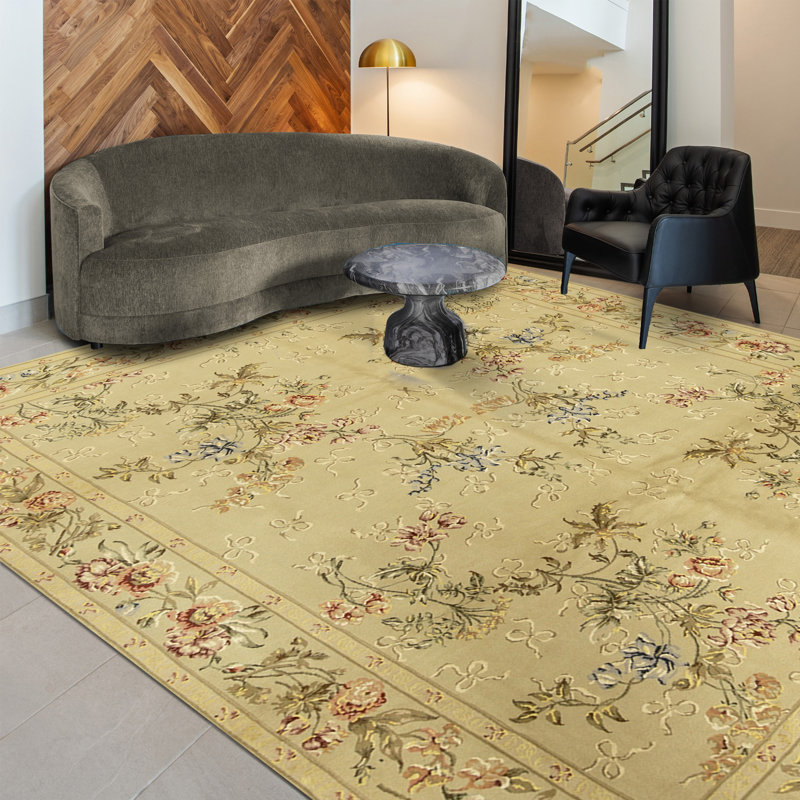 Hand Knotted Area Rug in Light Green