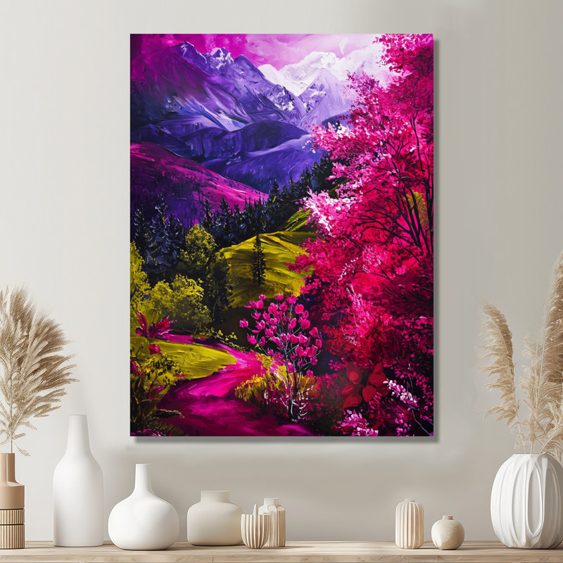 «Mountain Flower Blooms Expedition II», art mural en métal, impression nautique, H 32 po x l 16 po
