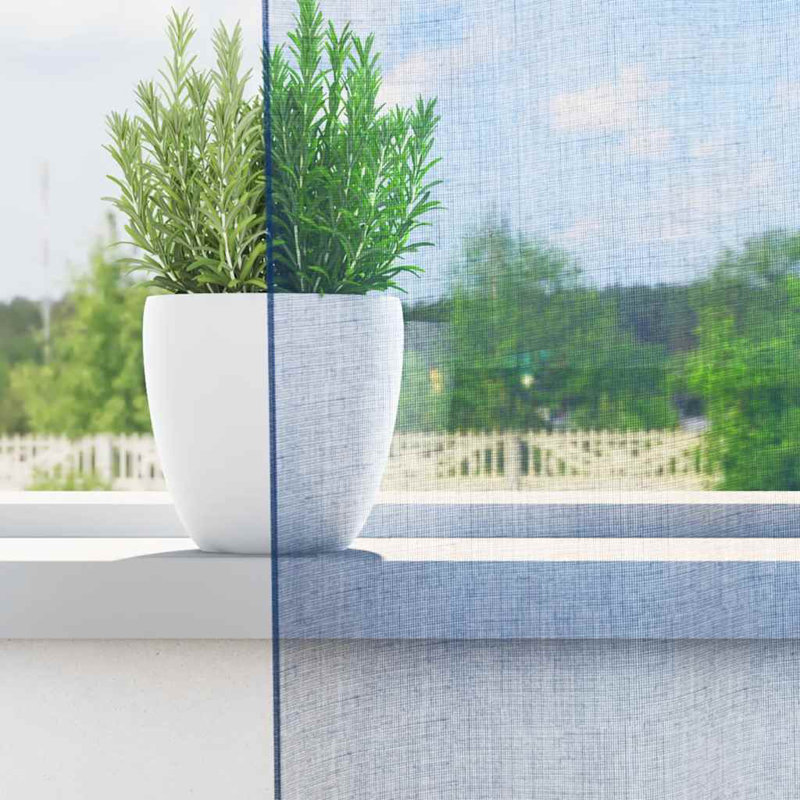 Semi Sheer Curtain Pair, 140cm Width x 225cm Drop, Royal Bue