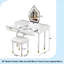 Ensemble de coiffeuse 40 "moderne avec miroir à écran tactile lumineux, coiffeuse et tabouret rembourré avec 2 grands tiroirs, blanc