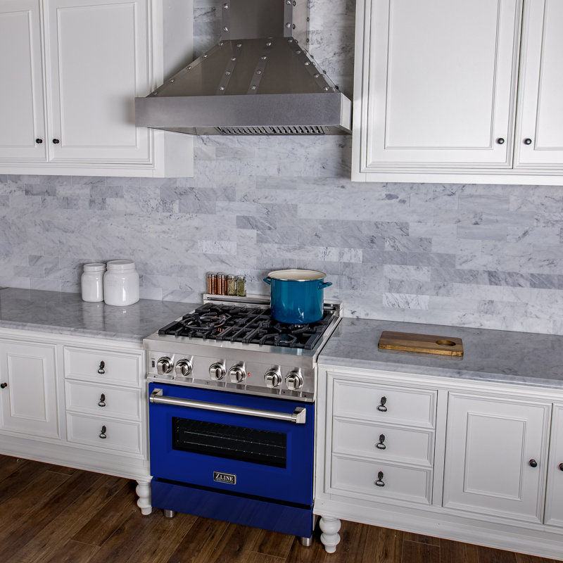 ZLINE 30" Legacy Dual Fuel Range, Blue Gloss Stainless Steel