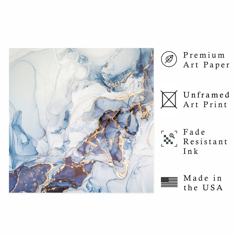 «Abstract Abstract Geode Square», reproduction d'art moderne sans cadre, H 20 po x l 20 po