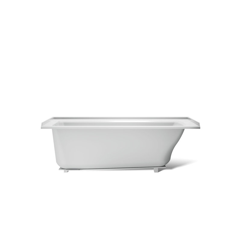 Archer 60" x 30" Alcove Soaking Bathtub with integral flange, Ice Gray, Left