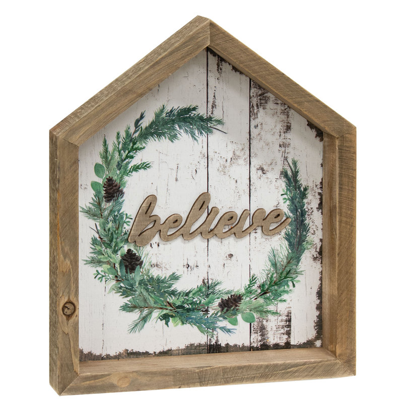 Enseigne lumineuse Believe Christmas Wreath House