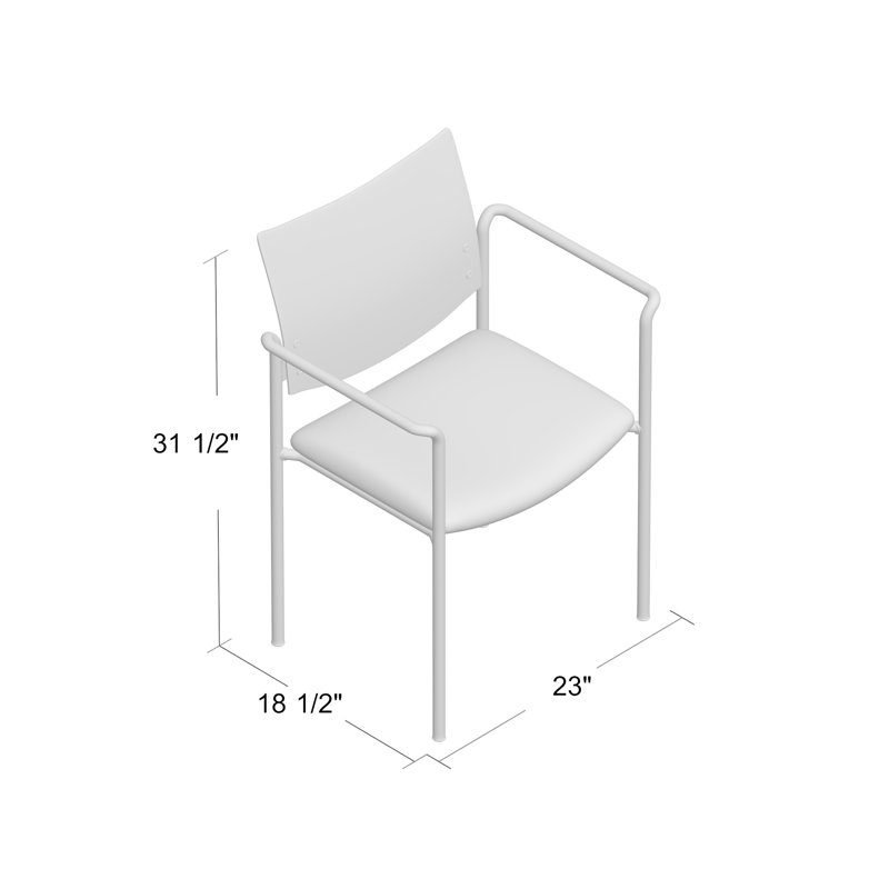 Abshire Evolve Upholstered Guest Chair, Chocolate/Silver, Black Vinyl