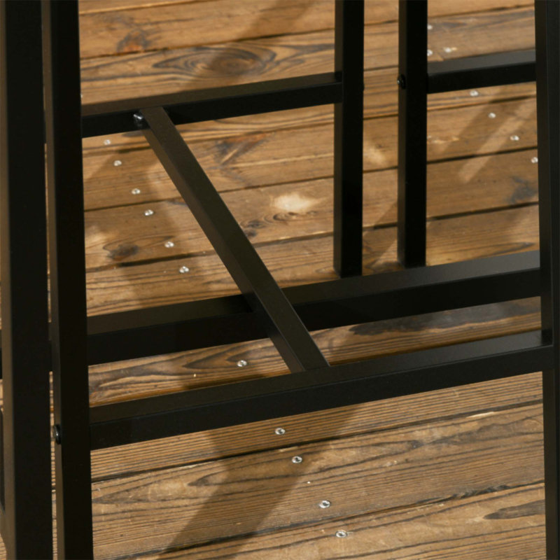 Ensemble de 3 tables de bar et chaises industrielles, table de petit déjeuner à hauteur de comptoir peu encombrante avec tabourets pour petites cuisines