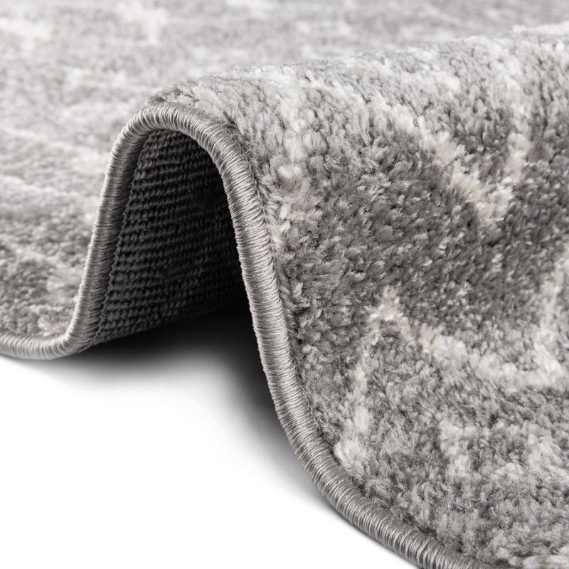 Somerville Geometric Indoor Rug, Oval 7'10" x 10', Gray