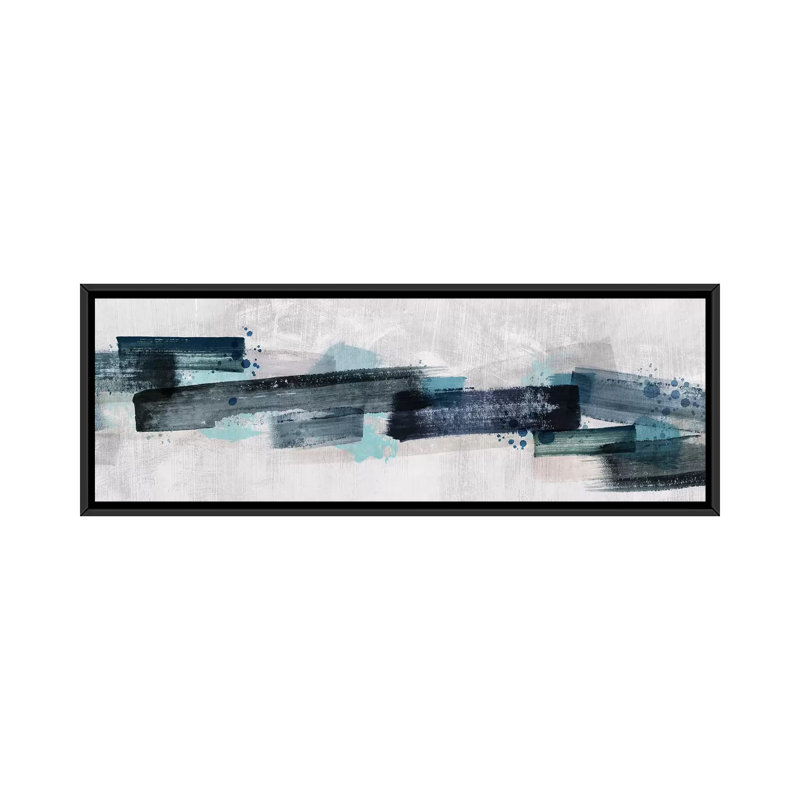 «Watercolor Canada Map» par PI Galerie - estampe numérique sur toile tendue, H 20 po x l 60 po x P 1,5 po, Cadre noir