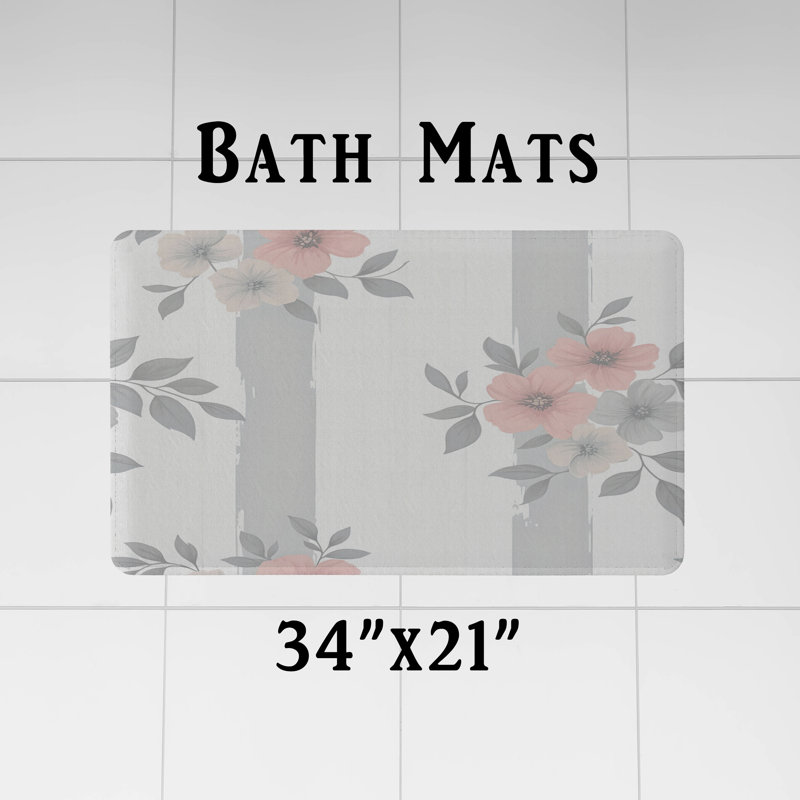 Rideau de douche avec tapis de bain, H 83 po x l 70 po