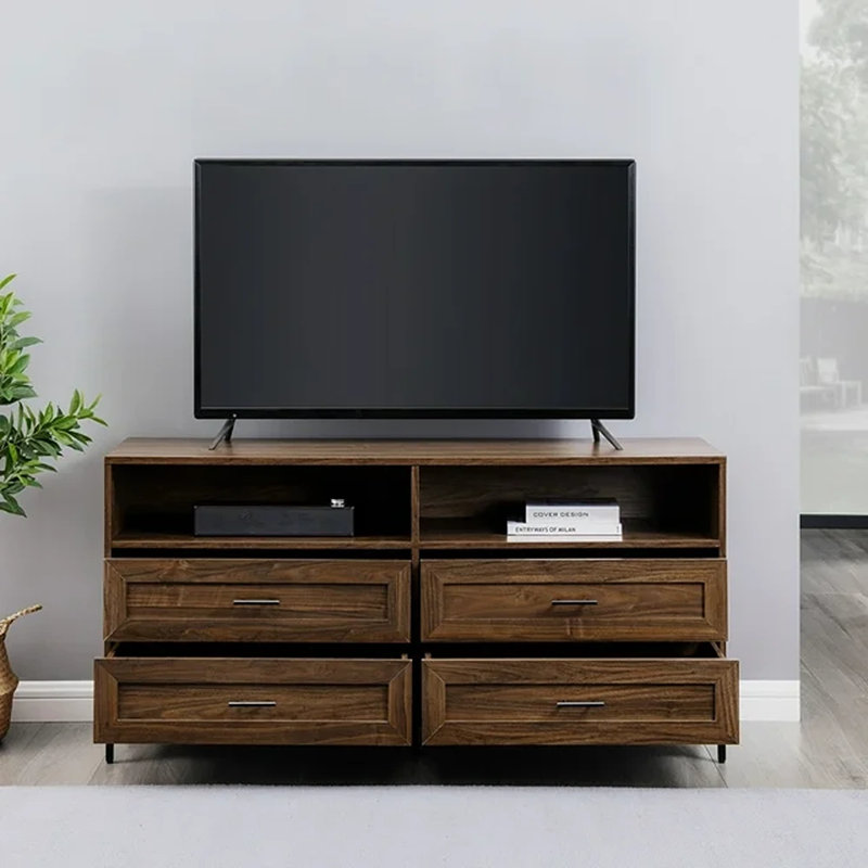 Addlee 56" 4-Drawer TV Stand for TVs Up To 60", Dark Walnut