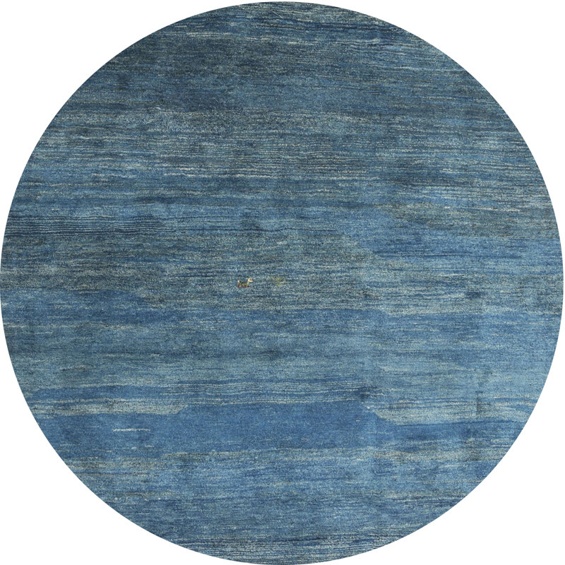 Tapis contemporain bleu, Rond 7 pi