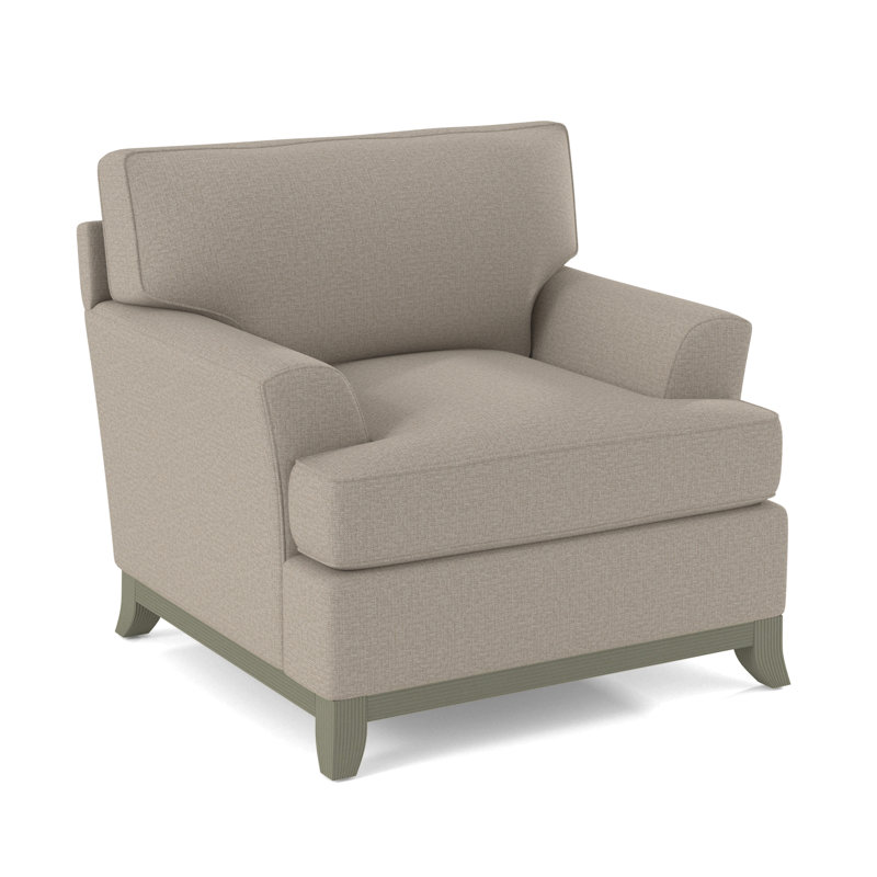 Fauteuil large Oaks Way, Tissu beige performant; 0851-73, Pierre grise
