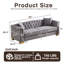 Canapés luxueux en velours, canapé Chesterfield de 84 pouces avec accoudoirs roulés, design moderne pour le salon