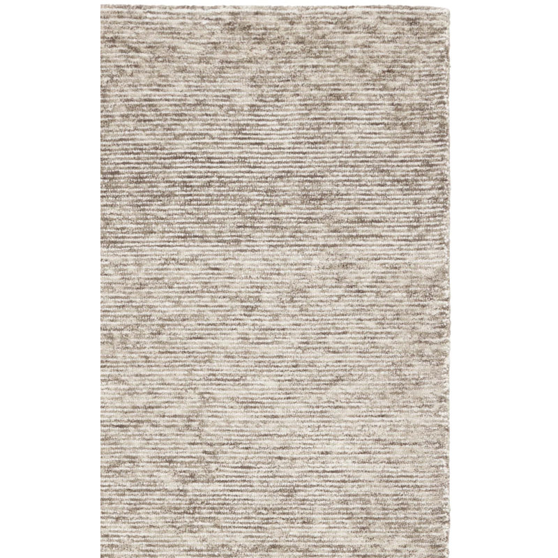 Kedwin Ebony Hand Tufted Wool Cotton Rug in Beige, Rectangle 5' x 8'