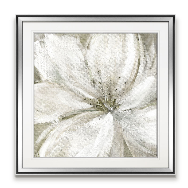 " Rainy Day Soft ", 16" H x 16" W x 1.5" D, Silver Framed