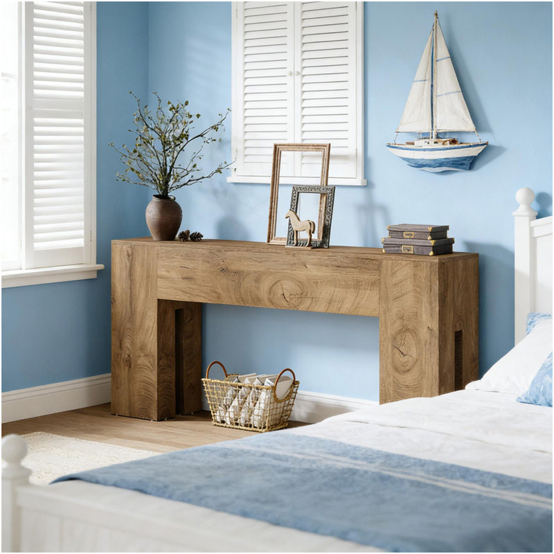 Table d'appoint rustique, console élégante en bois