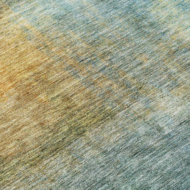 Blue Gradient Synthetic Washable Rectangular Area Rug