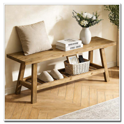 43" Farmhouse Wood Bench