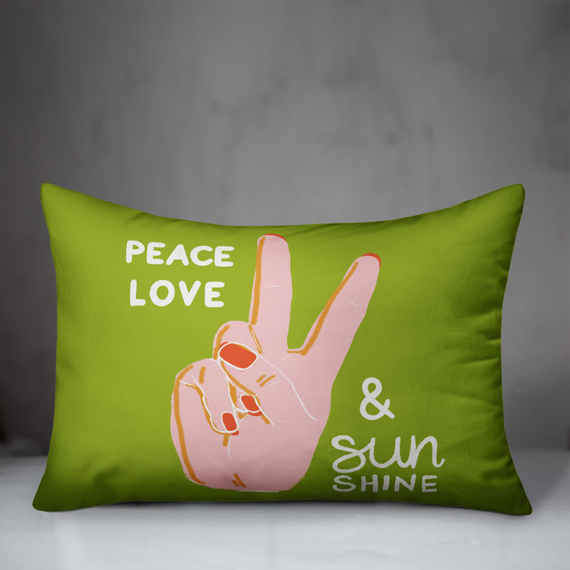  Housse de coussin rectangulaire et insert Peace Love Sunshine