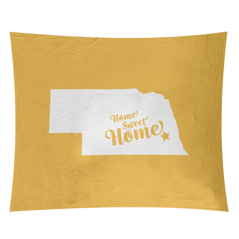Tapisserie Home Sweet Lincoln, H 27,5 po x l 37,5 po, Jaune