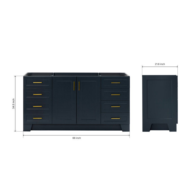 66'' Single Bathroom Vanity Base Only, Midnight Blue