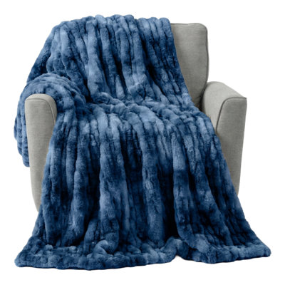 Couverture en fausse fourrure surdimensionnée Lavish Home - couverture en fourrure de polyester ruché 60 x 80 pouces - couverture pour lit ou canapé