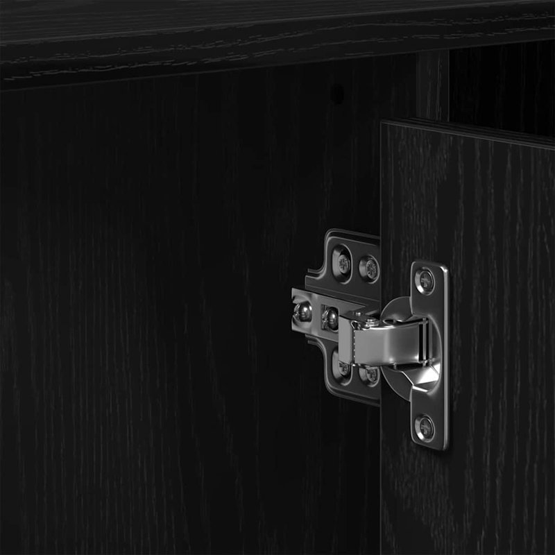 Sink Cabinet 91 X 35 X 60 Cm Engineered Wood, Black Oak