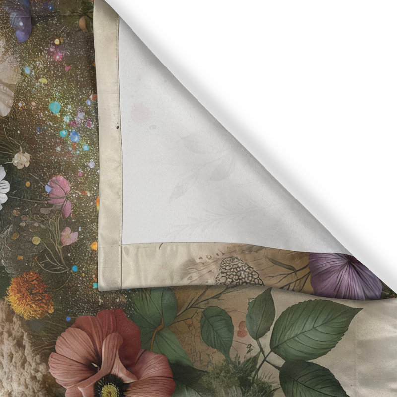 Floral Eucalyptus Rose and Olive Green Kitchen Window Curtains