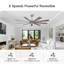 Ventilateur de plafond intérieur avec télécommande, 9 pales en contreplaqué-128489218-119390997