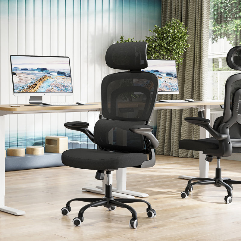 Task Chair with Headrest, Black