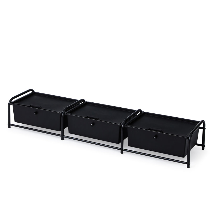 Commode de rangement 3 tiroirs Suprima, Noir
